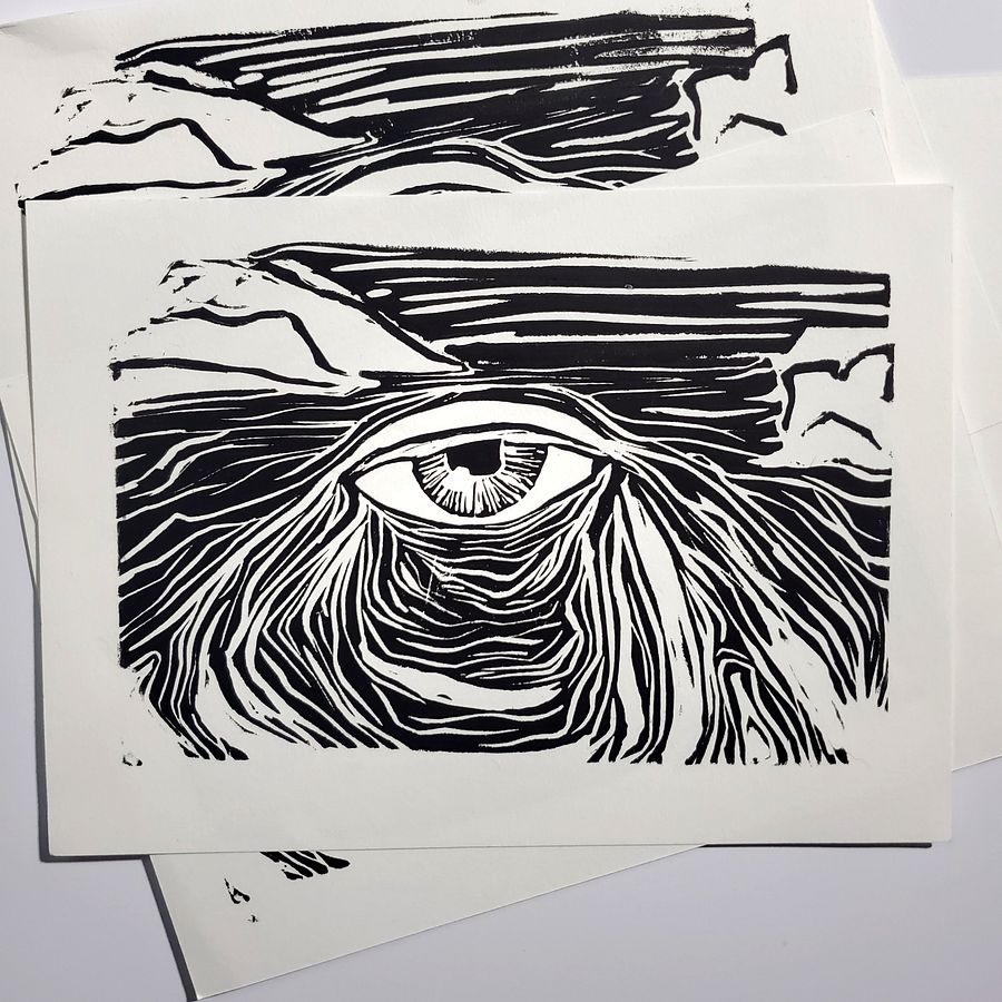 'Window to the Soul of the Earth' - Mini Linocut Print product image (5)