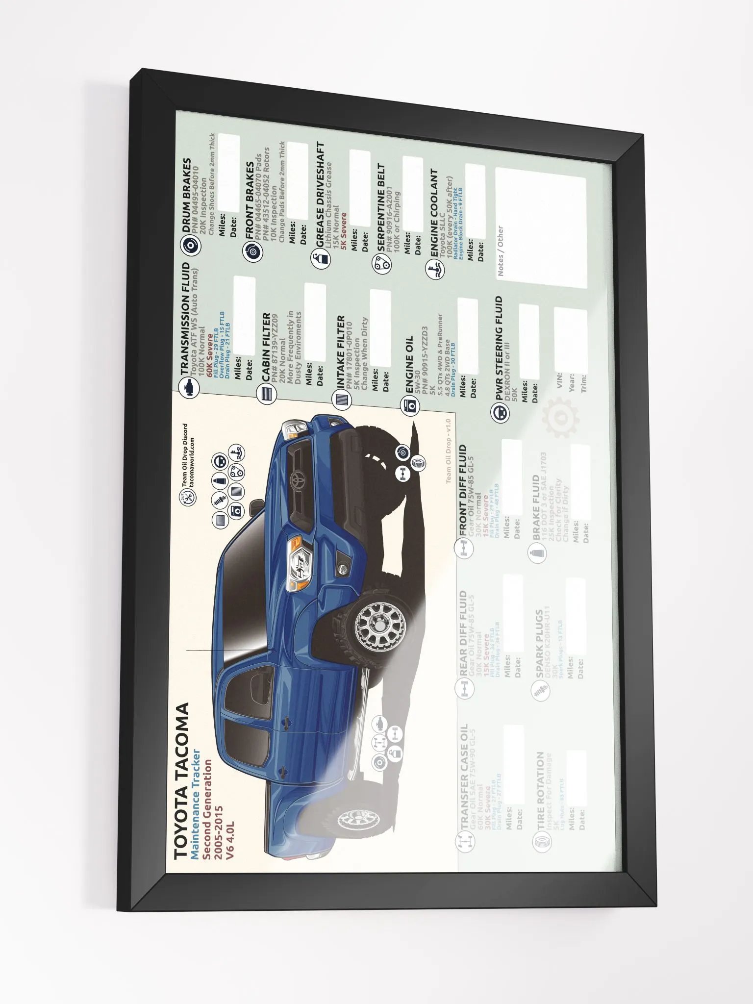 2nd GEN MAINTENANCE TRACKER V1.0 - Blue Ribbon (FRAMED) product image (4)