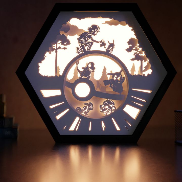 Pokemon Lightbox template 2 in 1 - PDF PNG SVG DXF + Video Tutorial product image (1)