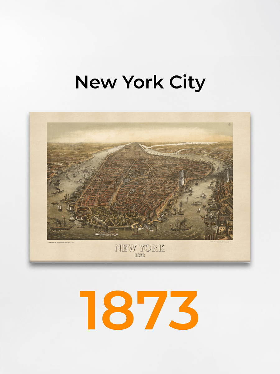 New York 1873 Canvas Print – Hand-Drawn Historic City Map product image (5)
