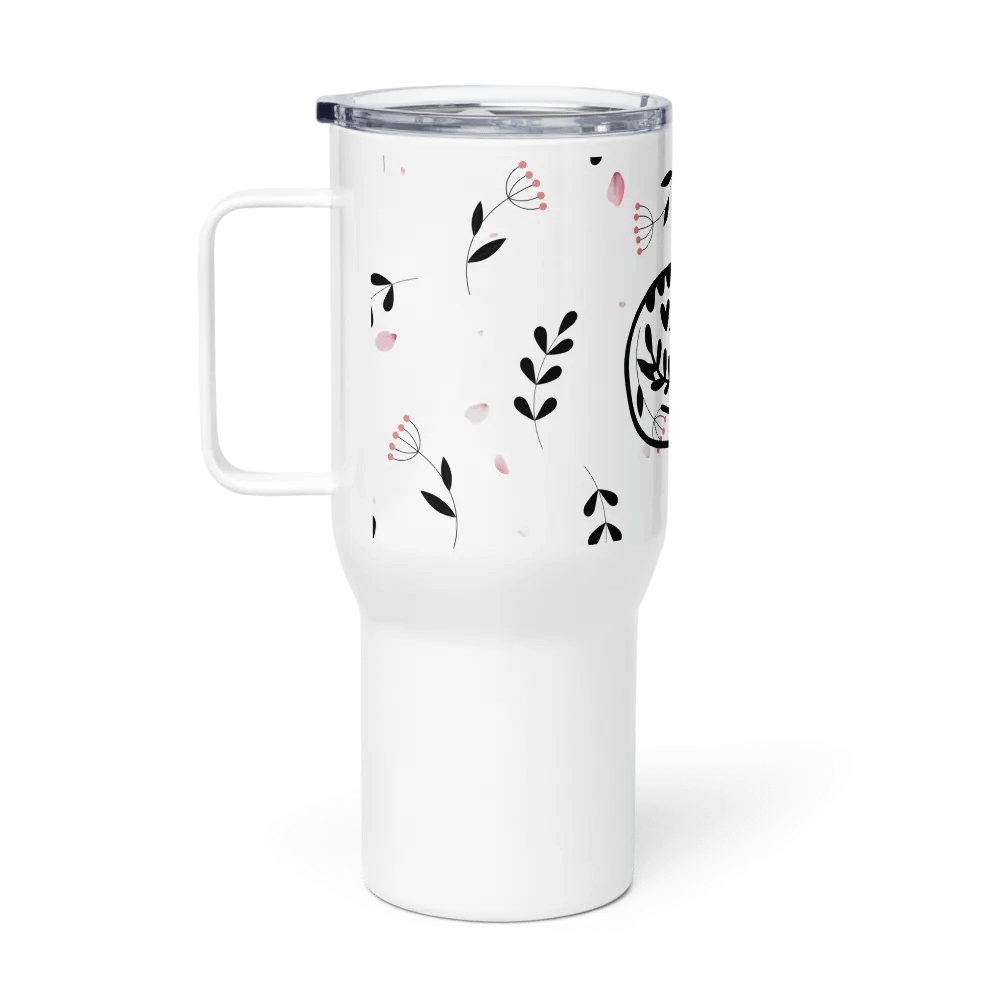 Whimsical Folk Art Cat Love Travel Mug|Housewarming Birthday Gifts Cute Mug product image (2)