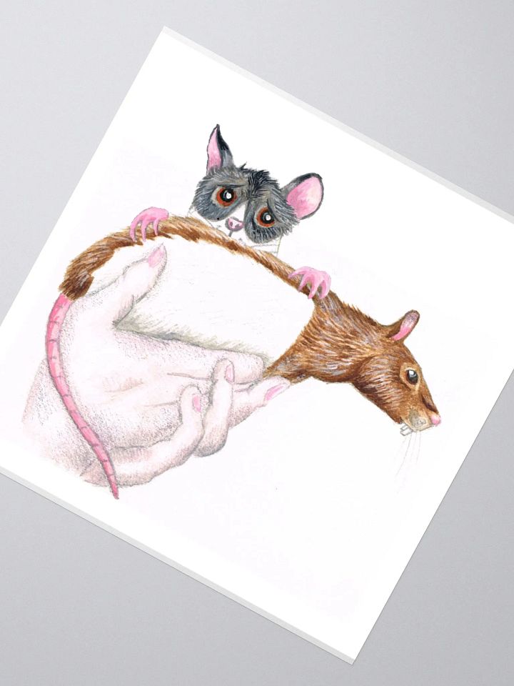 Cyrus rat hiding behind Torben rat sticker product image (4)