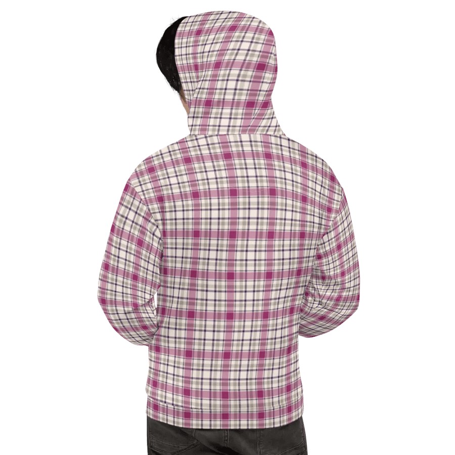 Magenta and Gray Plaid Hoodie product image (9)
