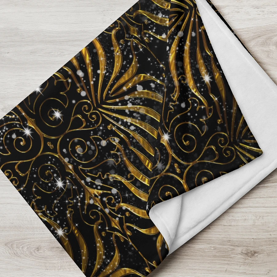 Black and Gold Victorian Sparkle Throw Blanket product image (17)