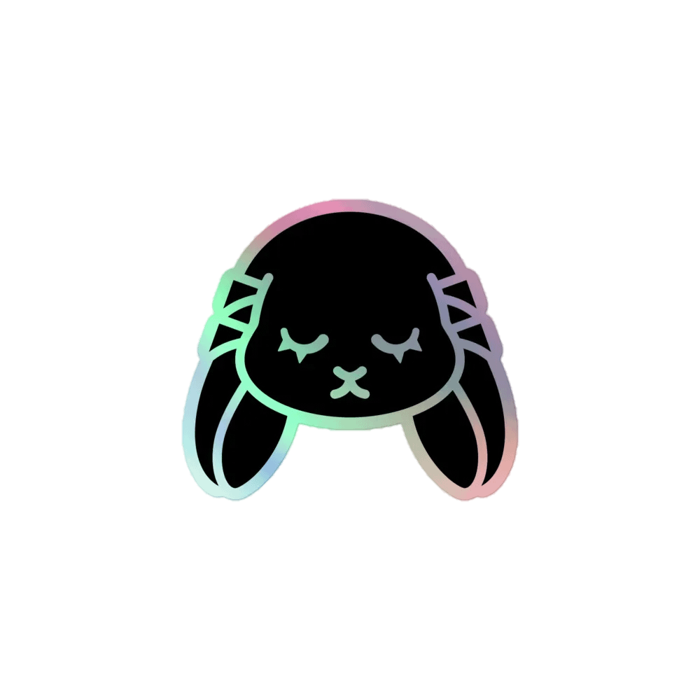 Minimalist Lop Bunny Holo Sticker product image (1)