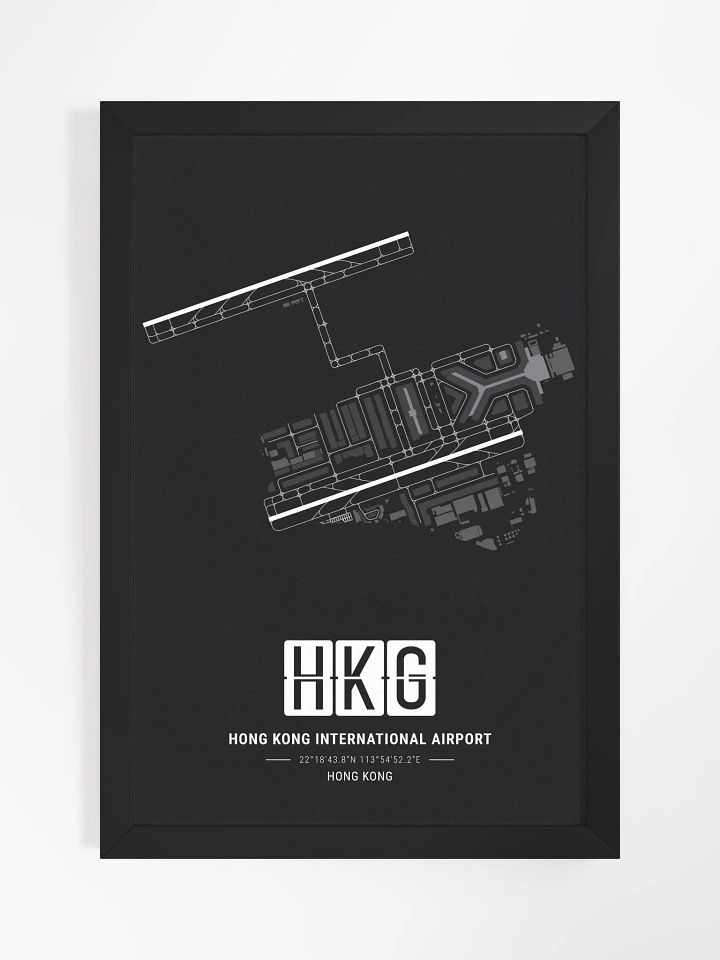 Framed Airport HKG Premium Map On Matt Paper product image (1)
