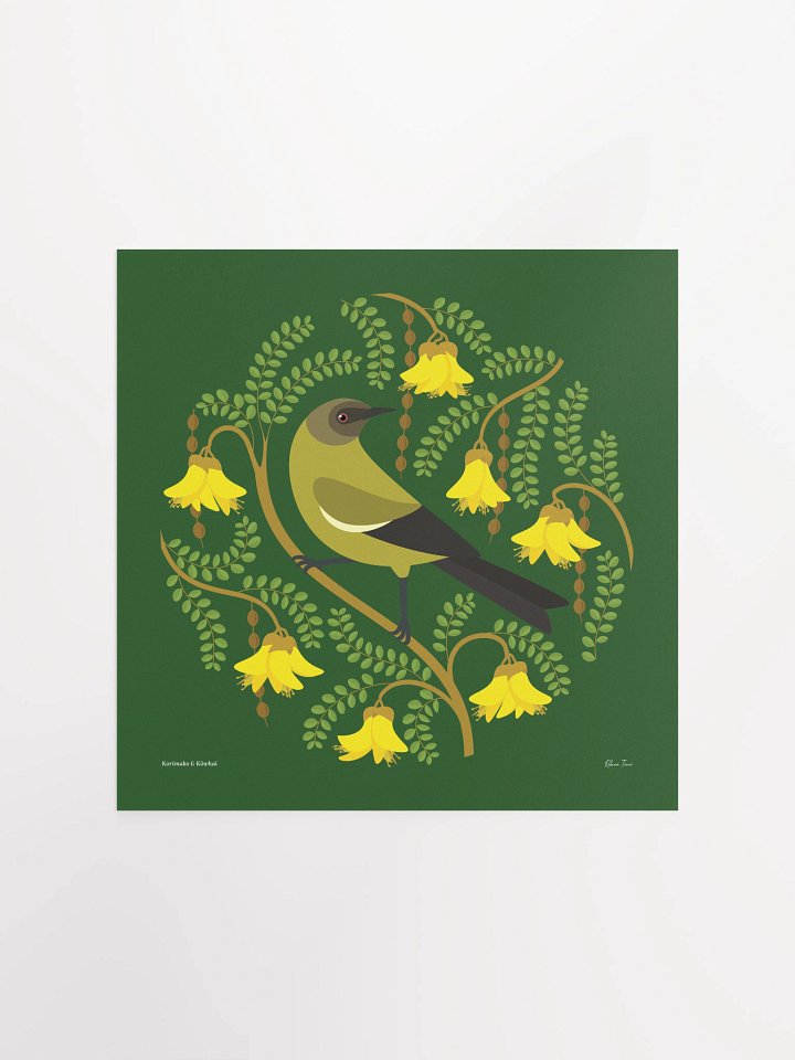 Korimako in Kōwhai Unframed Wall Art product image (2)