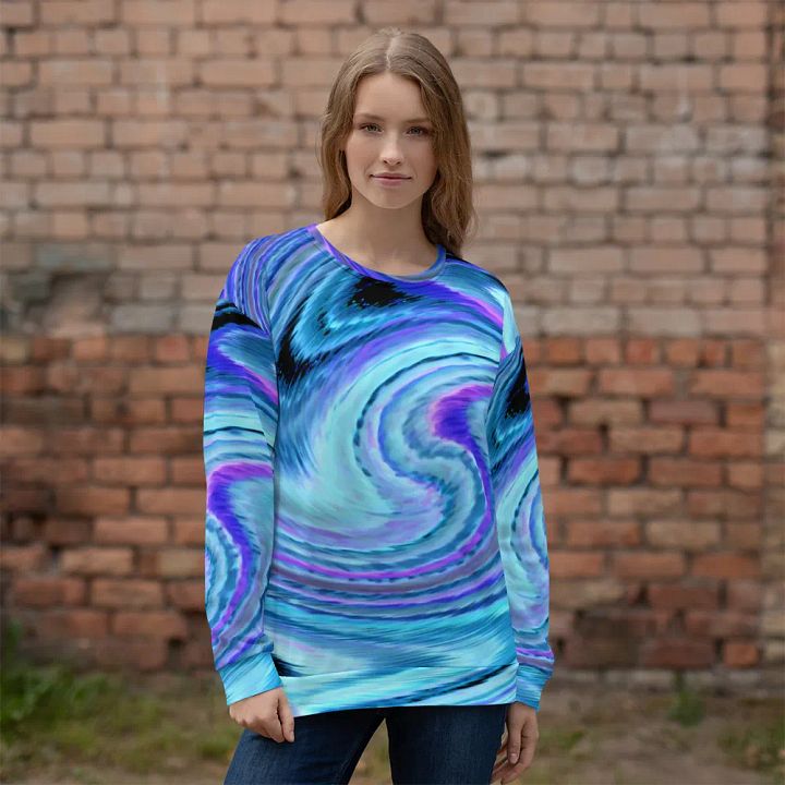 Abstract Swirling Blue Lochan's Reflection Unisex Sweatshirt product image (2)