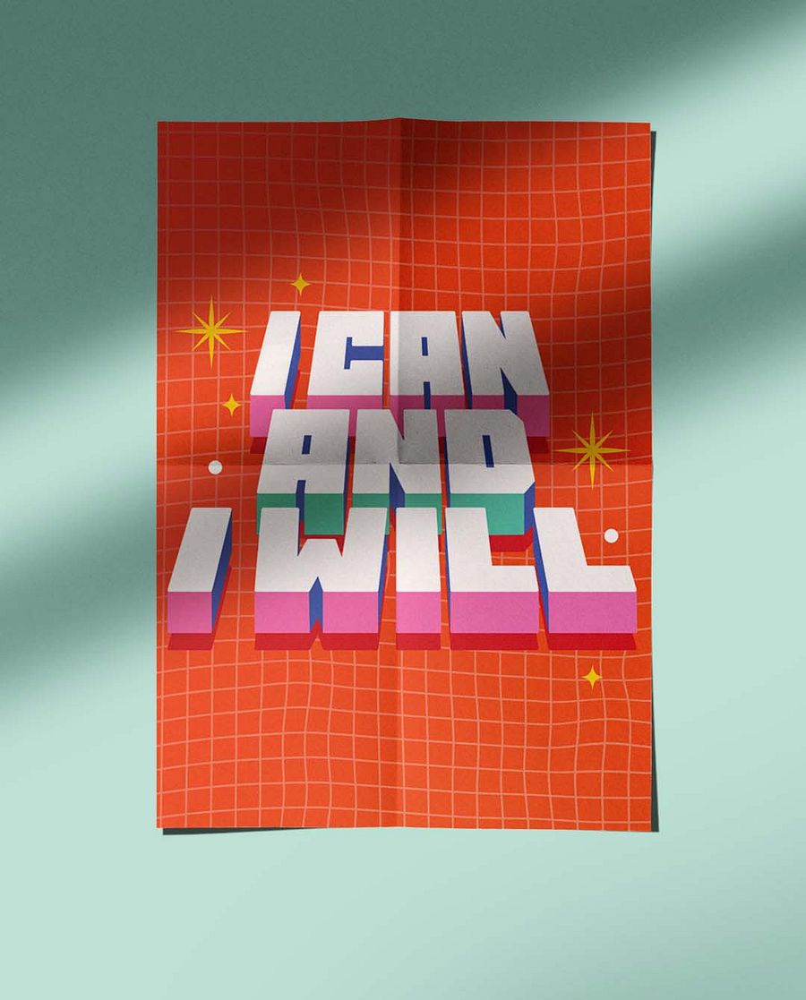 I Can and I Will Quote Affirmation Printable Wall Art Decor - Instant Download product image (4)