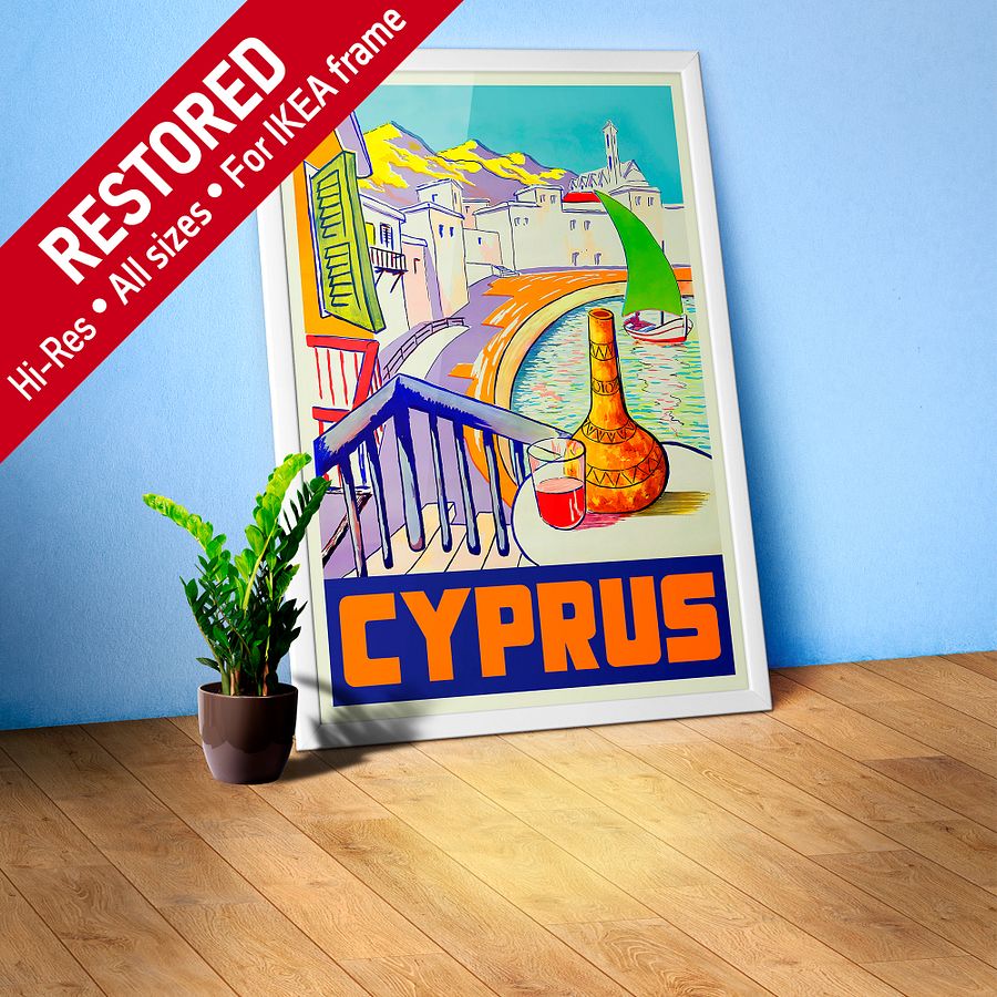 Cyprus, Nicosia 1929 — retro travel poster, vintage travel art print, retro travel wall art product image (1)