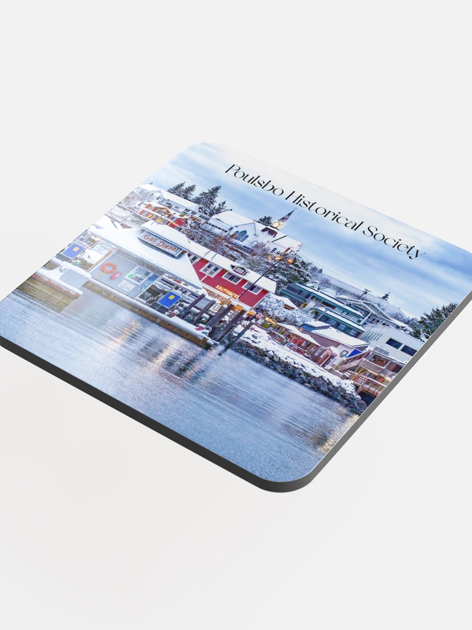 Poulsbo Snow 2022 Cork Coaster product image (4)