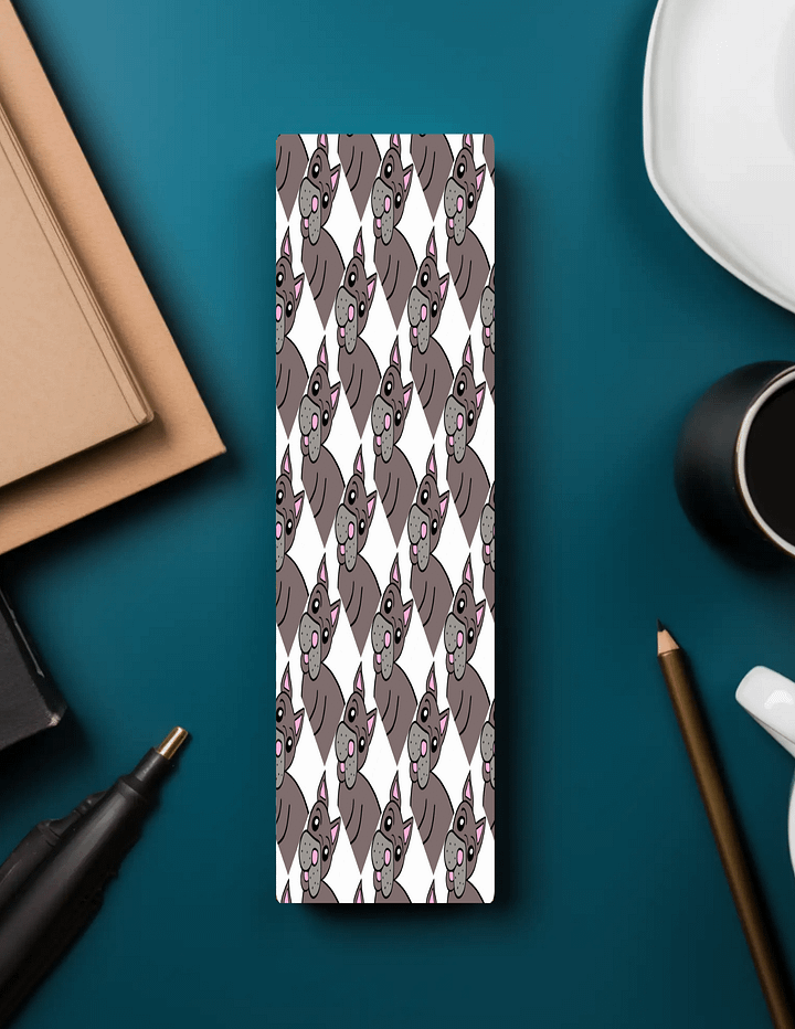 French Bull Dog Pattern Laminated Bookmark with Tassel product image (1)