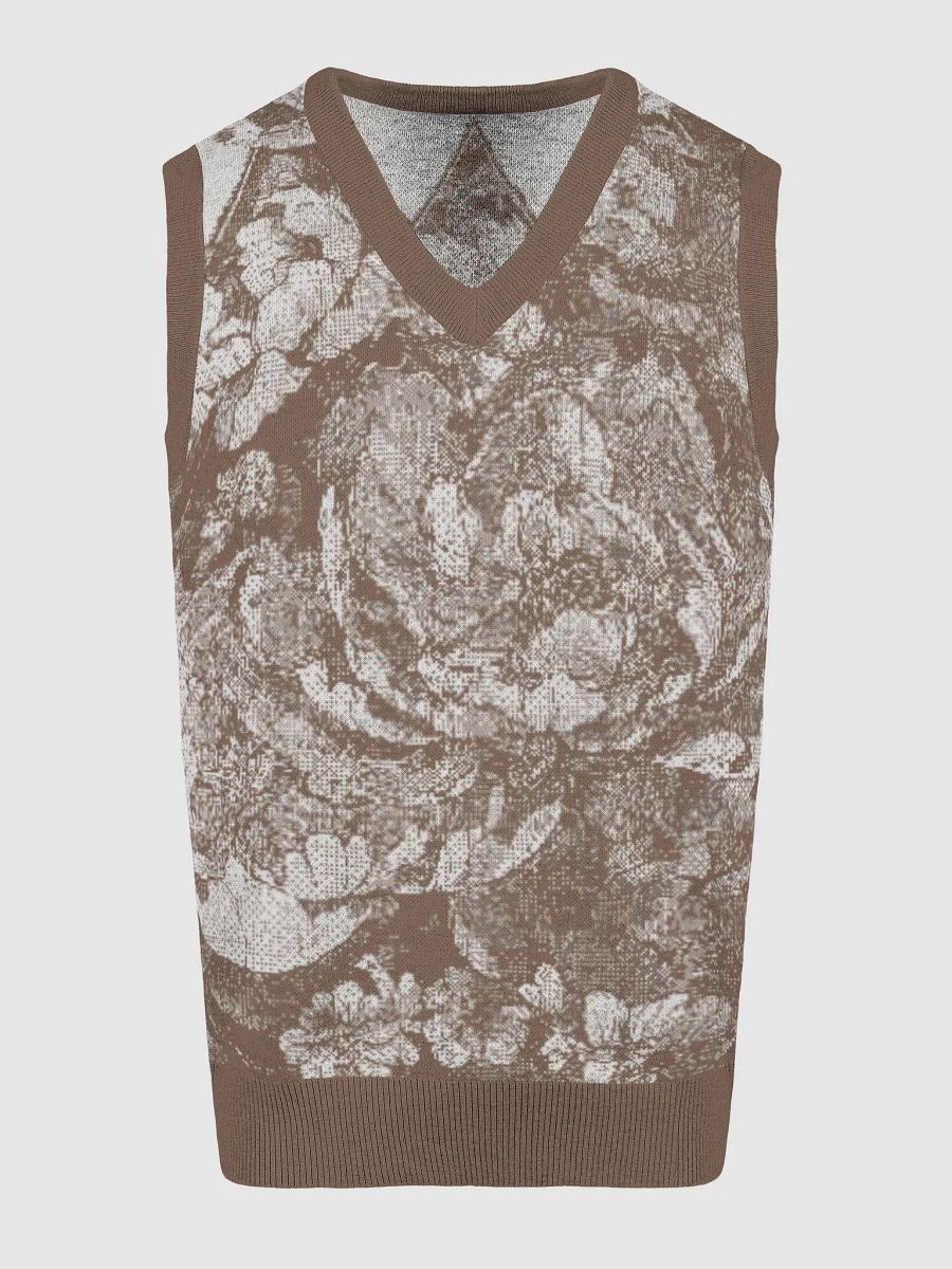 Floral Bliss III Knitted V-Neck Vest product image (12)