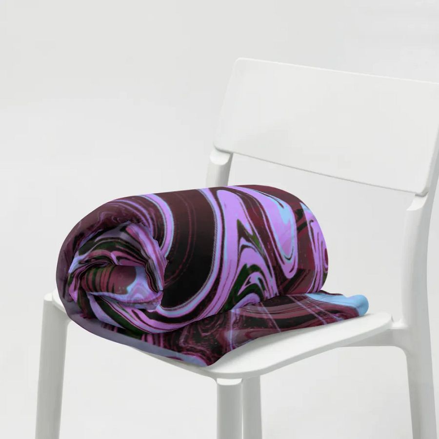 Pink, Black and Blue Swarm Pattern Urban Design Throw Blanket product image (19)