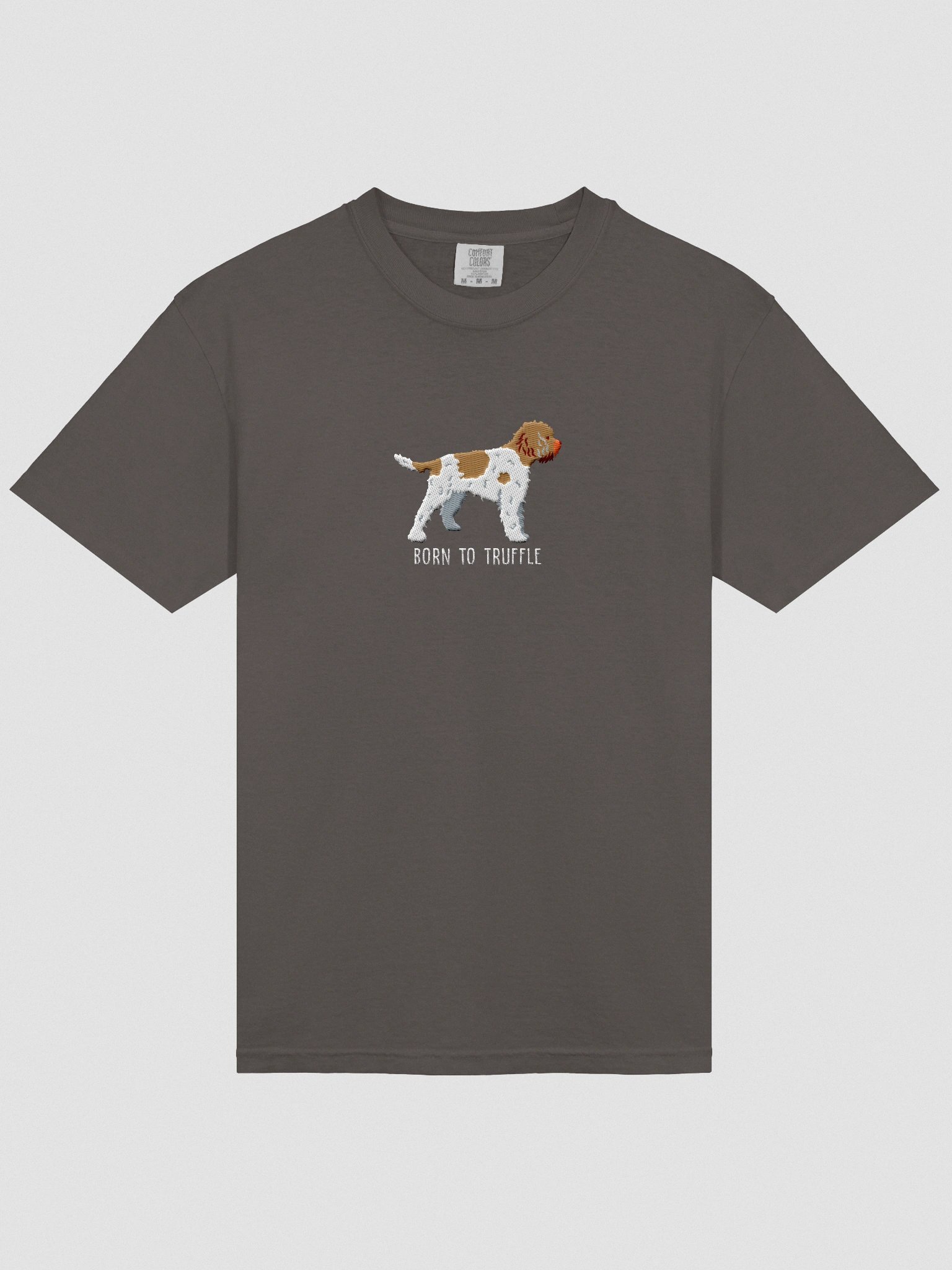 Born to Truffle T-Shirt(Embroidered) of a Lagotto Romagnolo(Brown & White) product image (6)