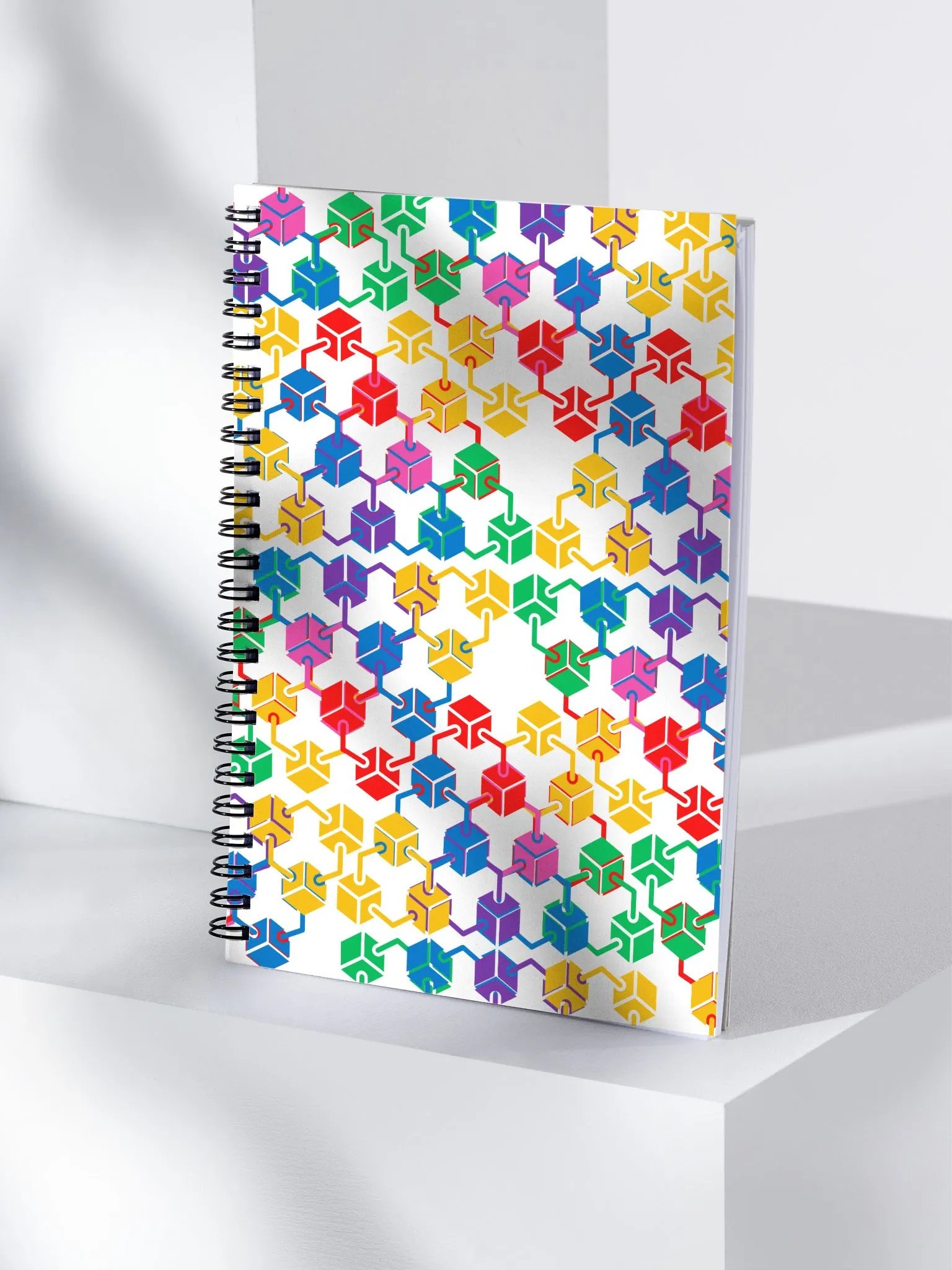 Connectors - Multi-colored Geometric Abstract Design Spiral Notebook product image (4)