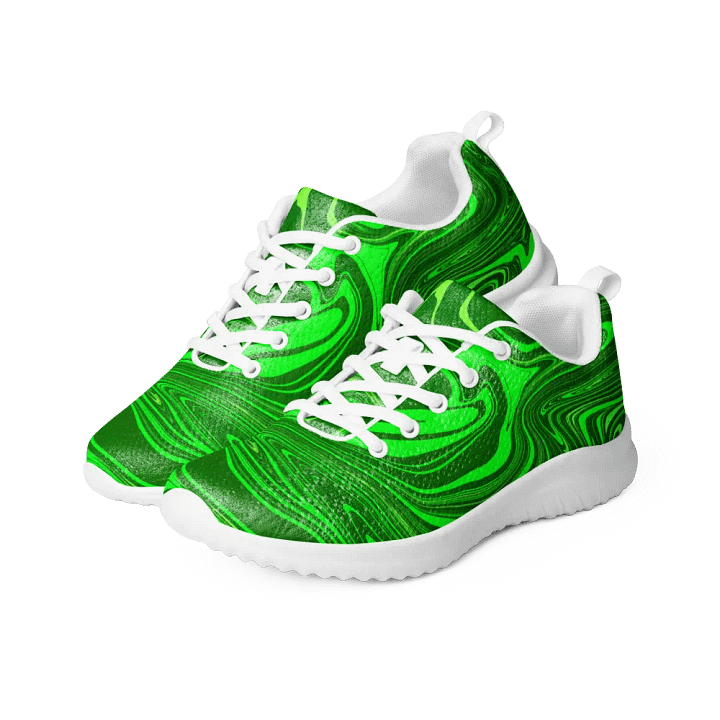 Women's Athletic Shoes - Different Shades of Green Digital Fluid Art product image (1)