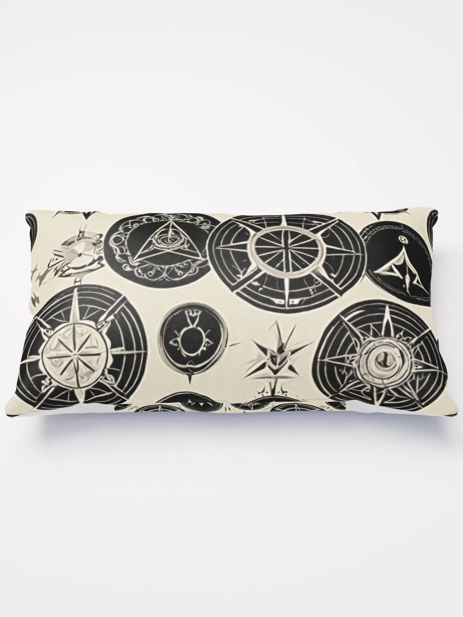 Black and Cream Symbology Cushion product image (1)