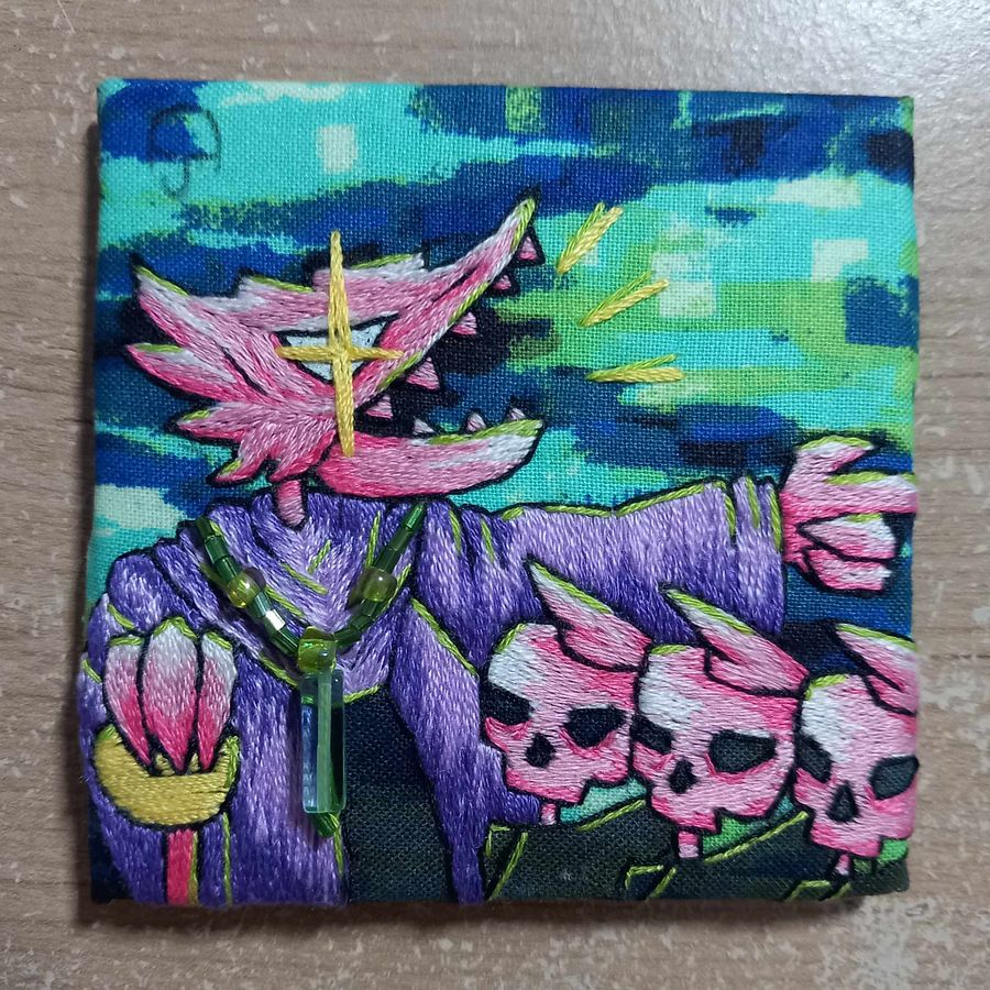 Nefarious Lizard Wizard Embroidery Square product image (2)