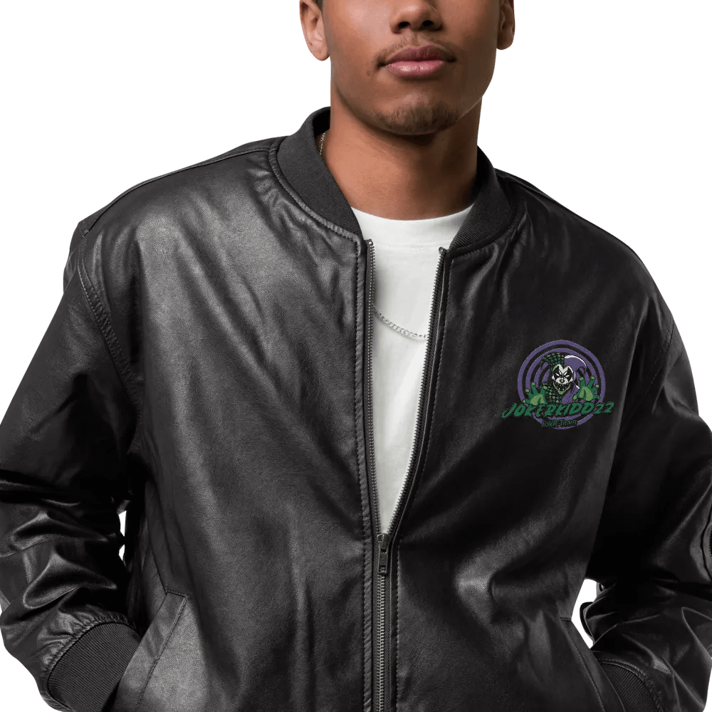 Jester's Grin Faux Leather Bomber Jacket product image (7)