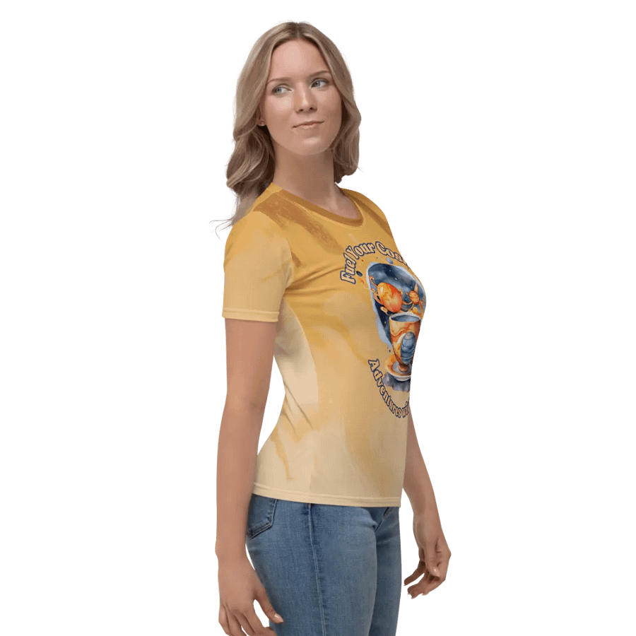 Fuel Your Cosmic Adventures with Coffee All Over Print T-shirt product image (4)