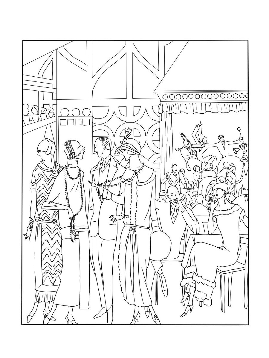 PDF, PNG - 1920s Fashion Art-Goût-Beauté Coloring Book product image (5)