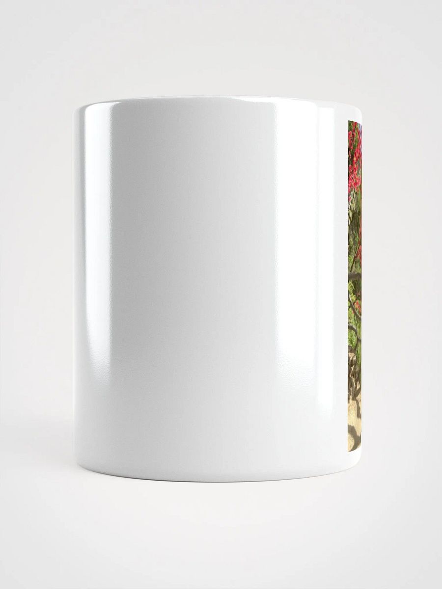 White Glossy Mug: flower and mountain product image (14)