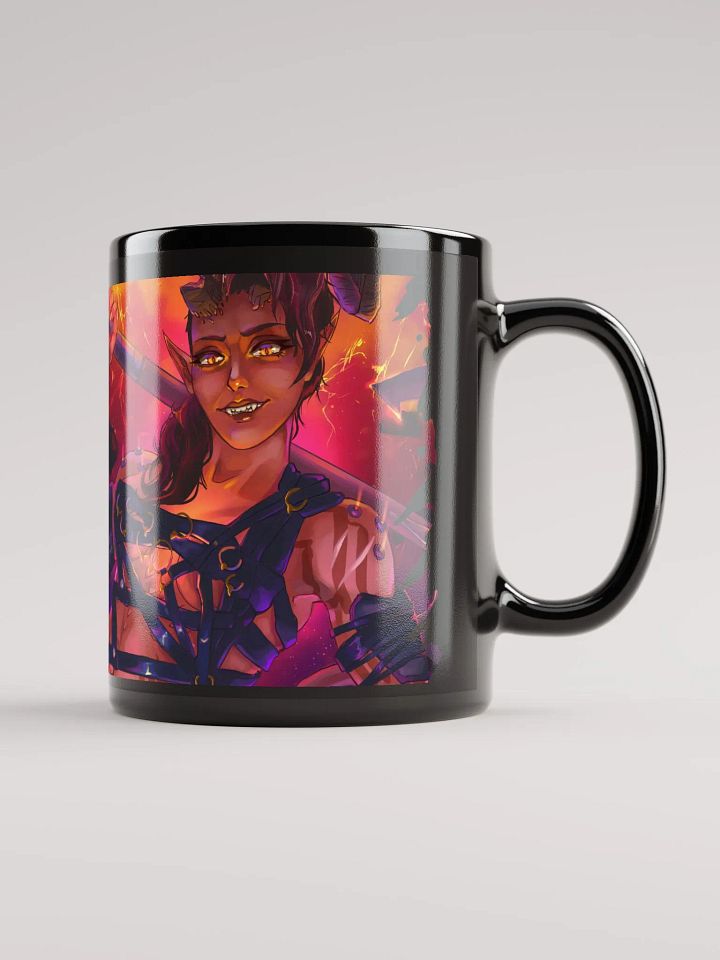 Fury of Avernus - Tiefling Barbarian - Black Ceramic Mug - Art by CosmicChroma product image (1)