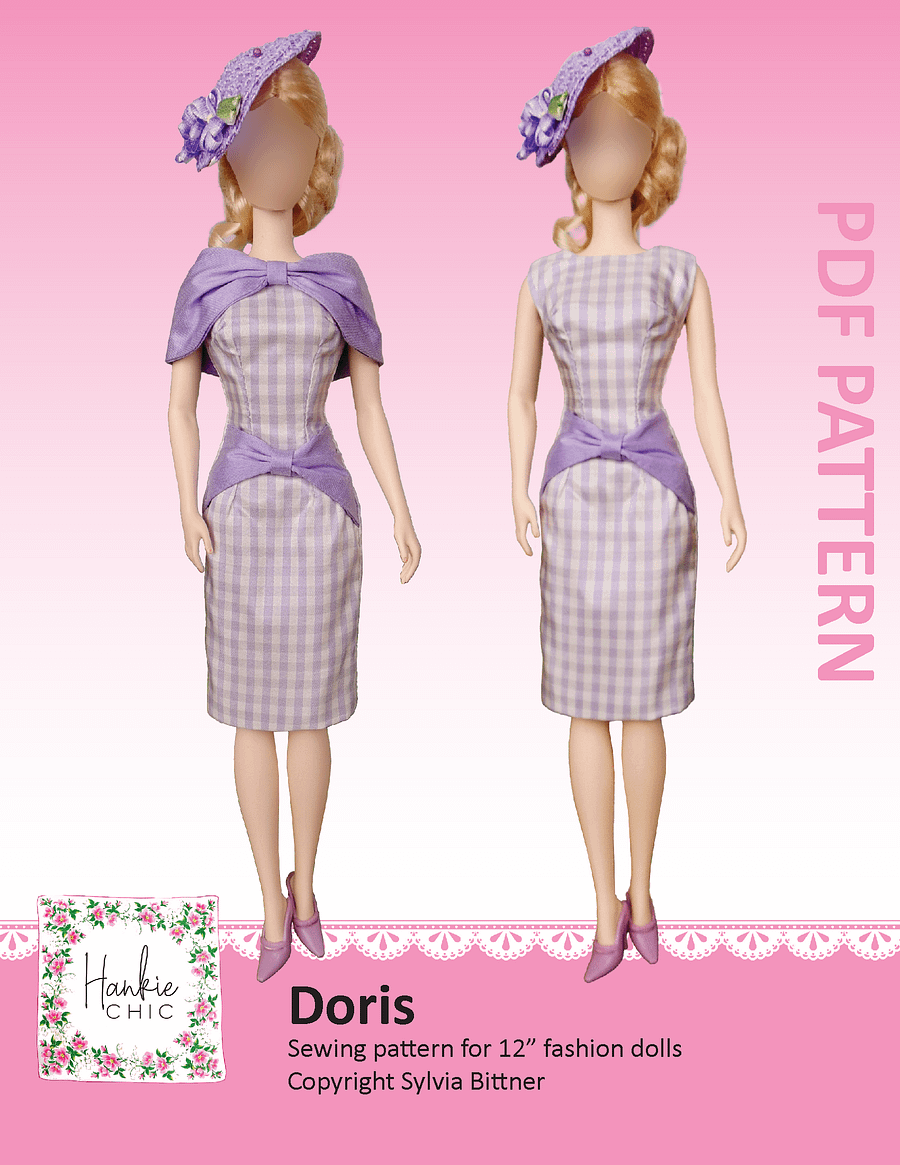 Doris sewing pattern for 12" fashion dolls product image (1)
