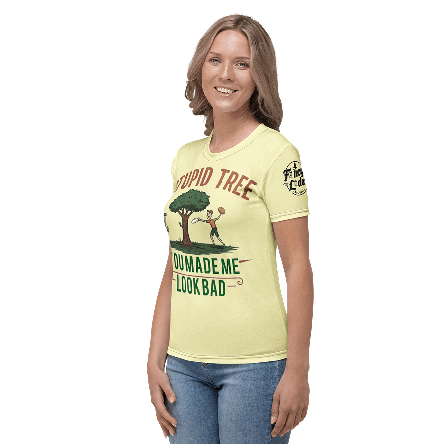 Fancy Lads Women's Yellow T-shirt "Stupid Tree You Made Me Look Bad" product image (3)