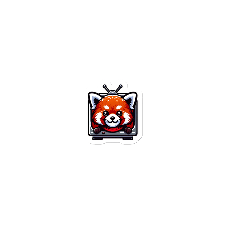 Retro Red Panda TV Die-Cut Magnets product image (2)