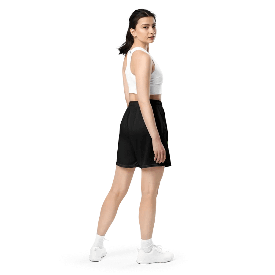 Sleeping Chloe • All-Over Print Recycled Unisex Mesh Shorts (Black) product image (3)