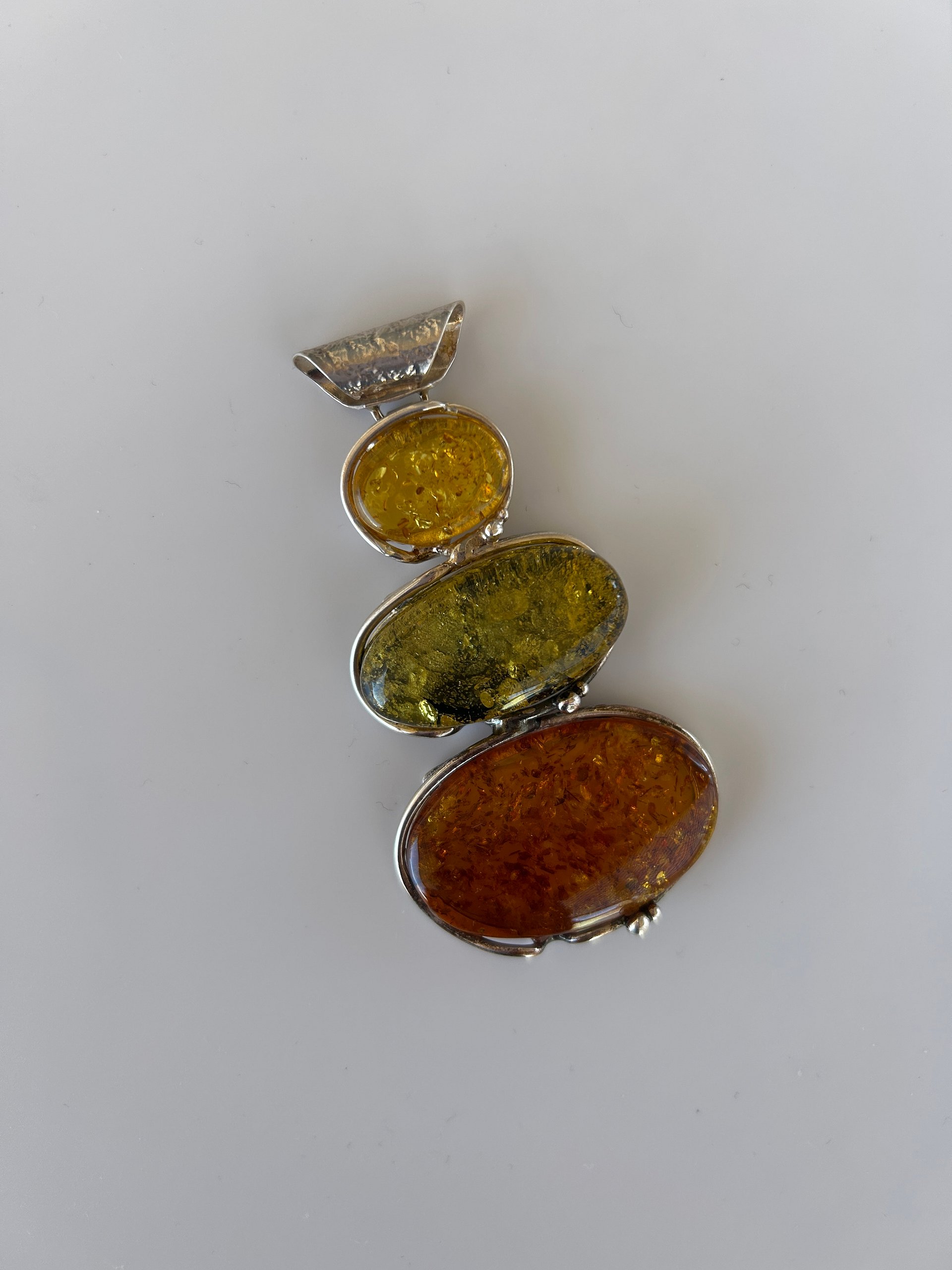 Baltic Green Yellow Amber 925 Sterling Silver Pendant product image (3)