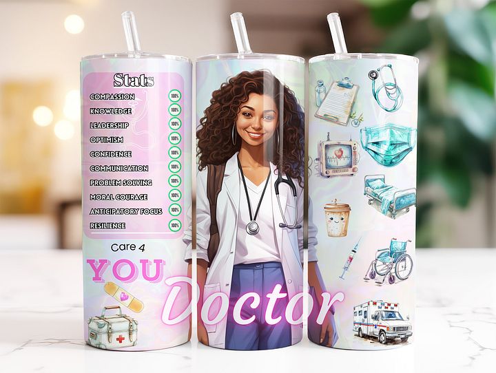 Black Doctor 20 oz Skinny Stainless Steel Tumbler product image (2)