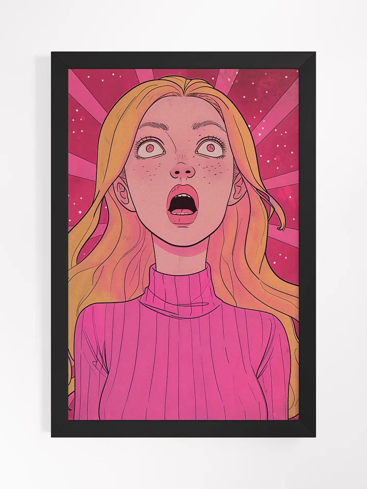 Surprised Pop Art Girl Poster - Framed product image (1)