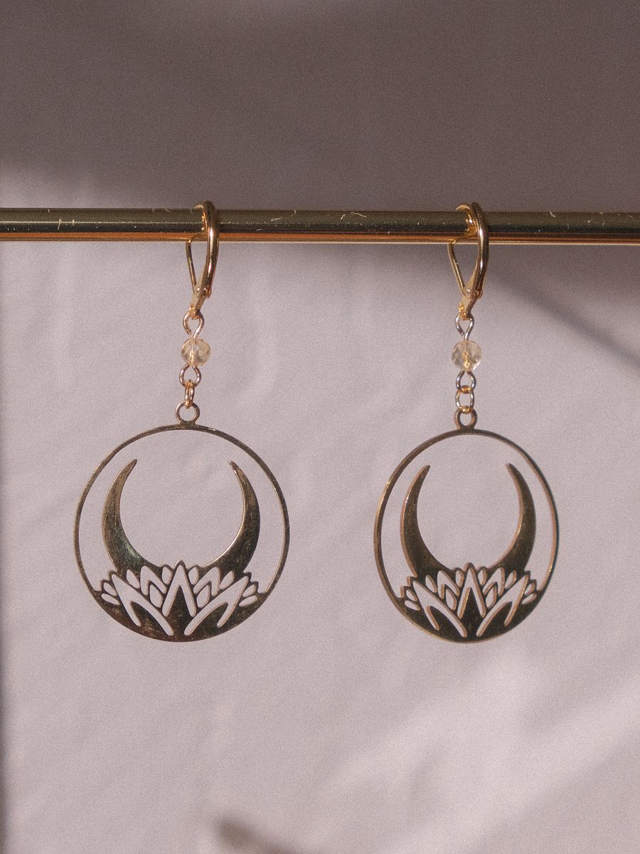 Lotus moon - Citrine earrings product image (2)