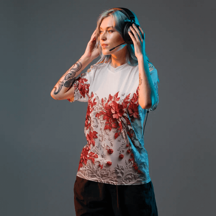 Red rose t shirt product image (1)