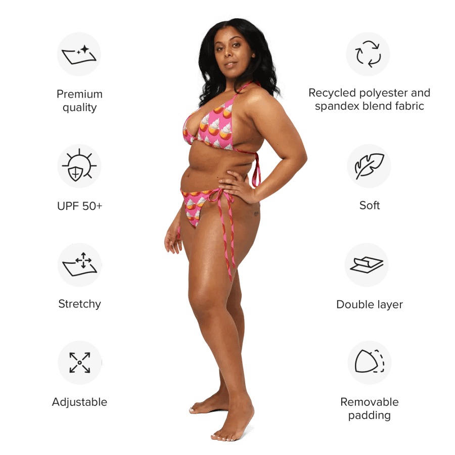 Peach with cream pink bikini product image (4)
