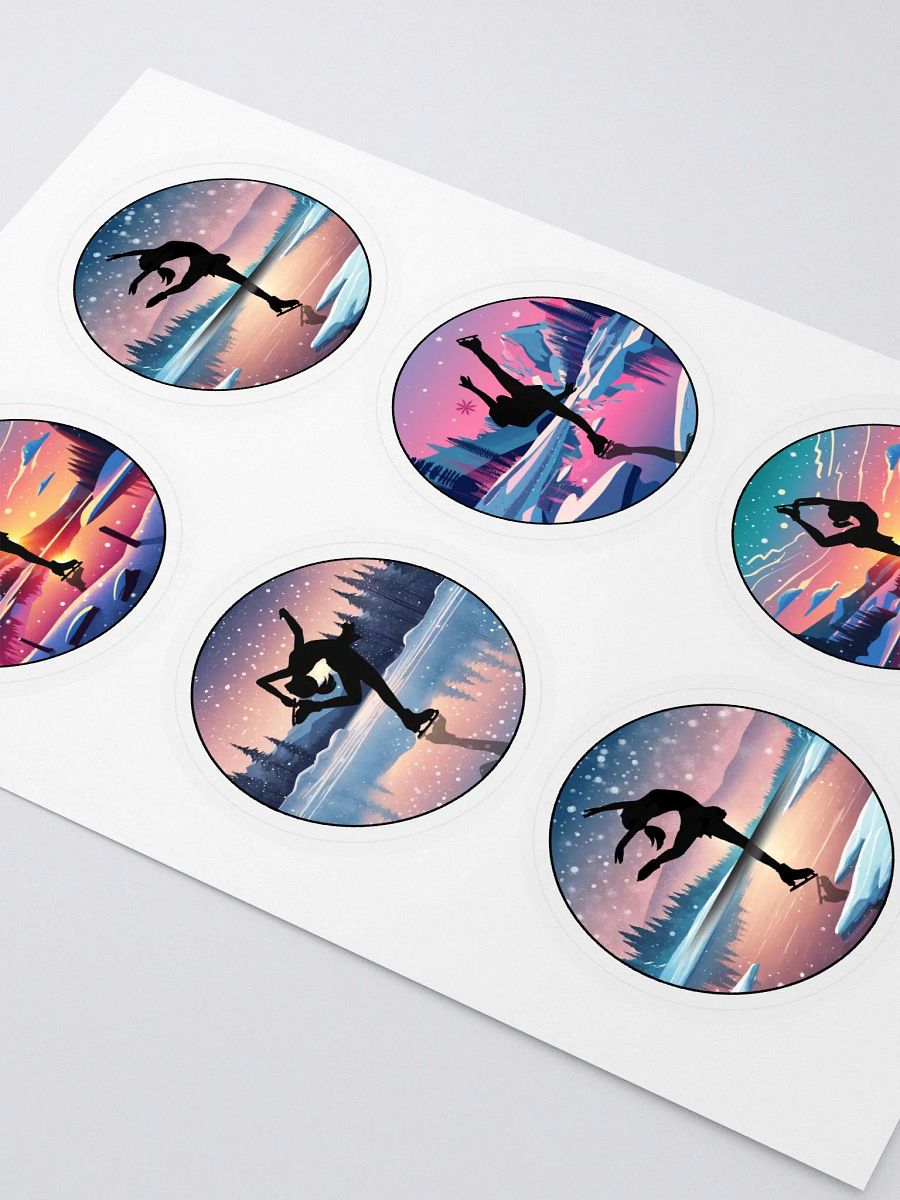 Ice Skater Silhouette Sticker Sheet product image (3)
