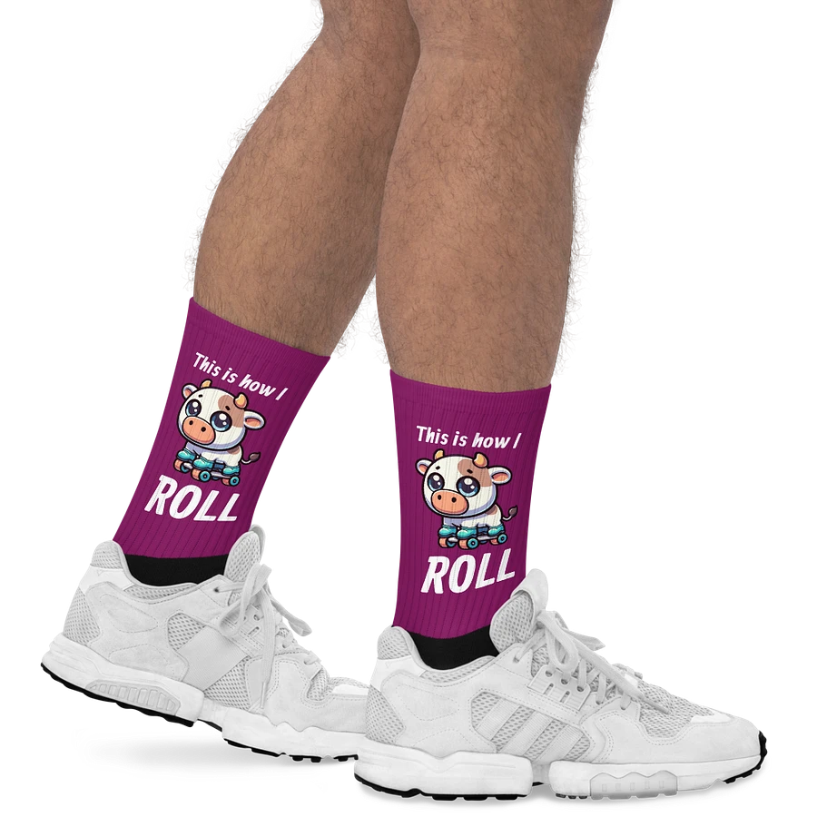 Rollerblading Cow Funny Socks product image (20)