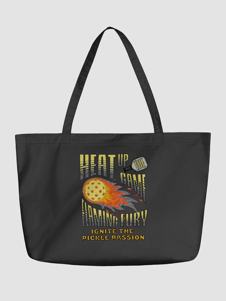 Heat Up The Game Flaming Fury Pickleball Organic Tote Bag product image (2)
