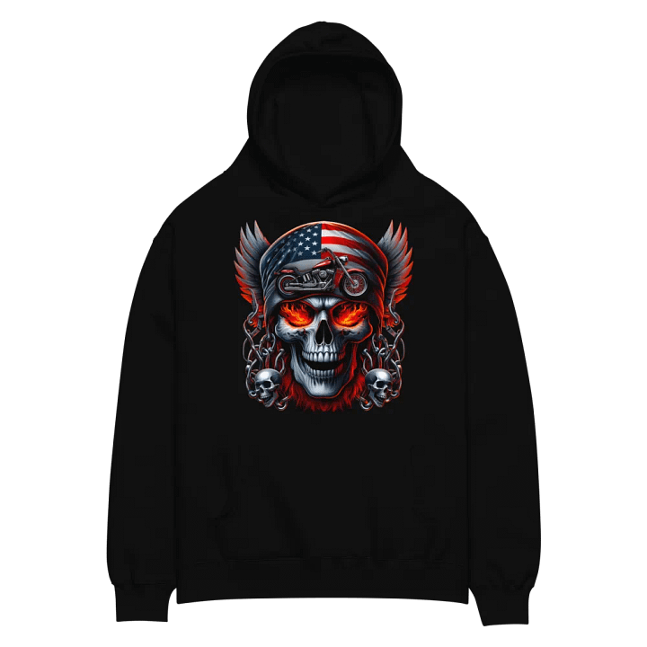 Rebel Rider Skull Oversized Hoodie #14 product image (2)