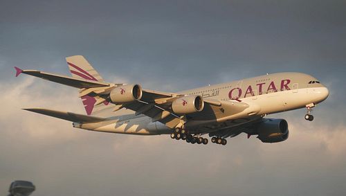 Qatar A380 Arriving on Runway 21 at Perth Airport @qatarairways #qatarairways #a380 #airbusa380 #planespotting #aviation