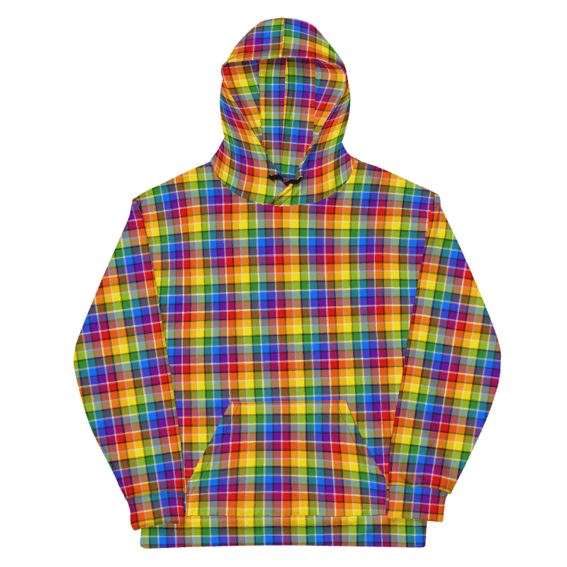 Bright Rainbow Plaid Hoodie product image (6)