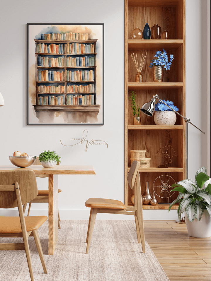 Watercolour Painting Printable Wall Art of MY LIBRARY product image (2)