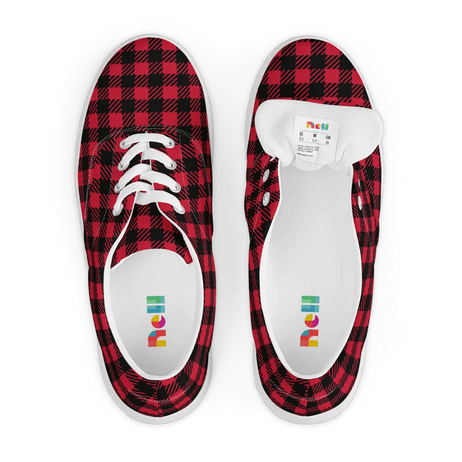 Bold Buffalo Plaid Women's Canvas Shoes product image (6)