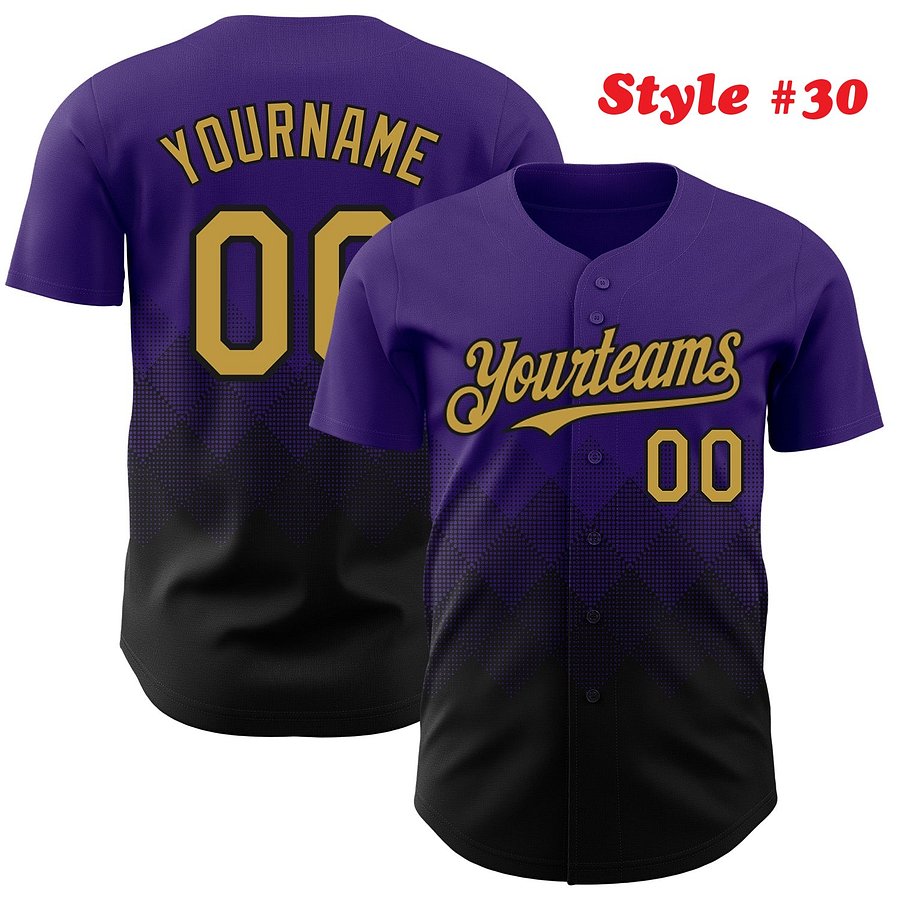 Authentic Baseball Jersey, Custom Baseball Jersey, Personalized Sport Jersey, Colorful, Number, 3D Gradient Square Shape product image (187)