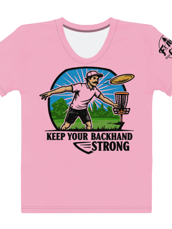 Fancy Lads Women's Pink T-shirt "Keep Your Backhand Strong" product image (1)