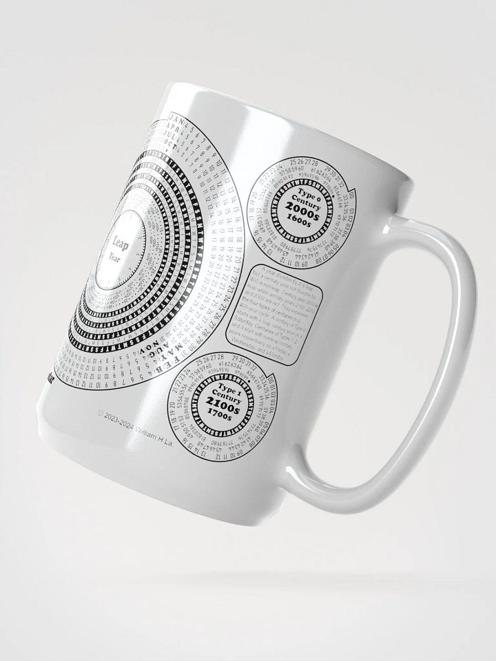 Spiriform Perpetual Calendar 15oz White Ceramic Mug product image (2)