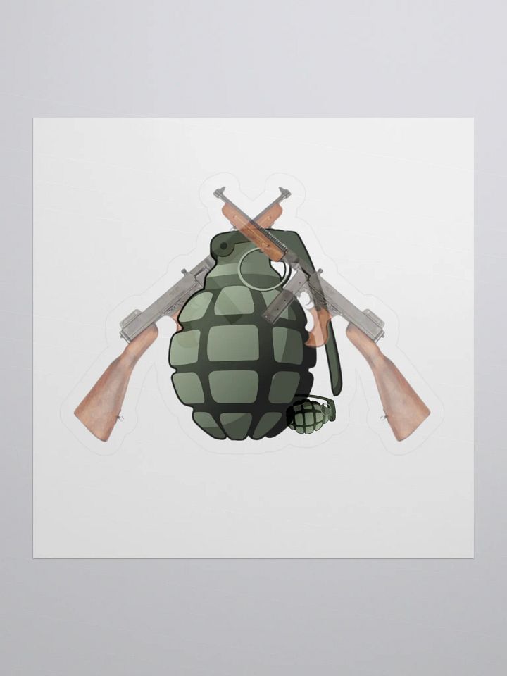 Crossed Arms Grenade Kiss Cut Stickers product image (1)